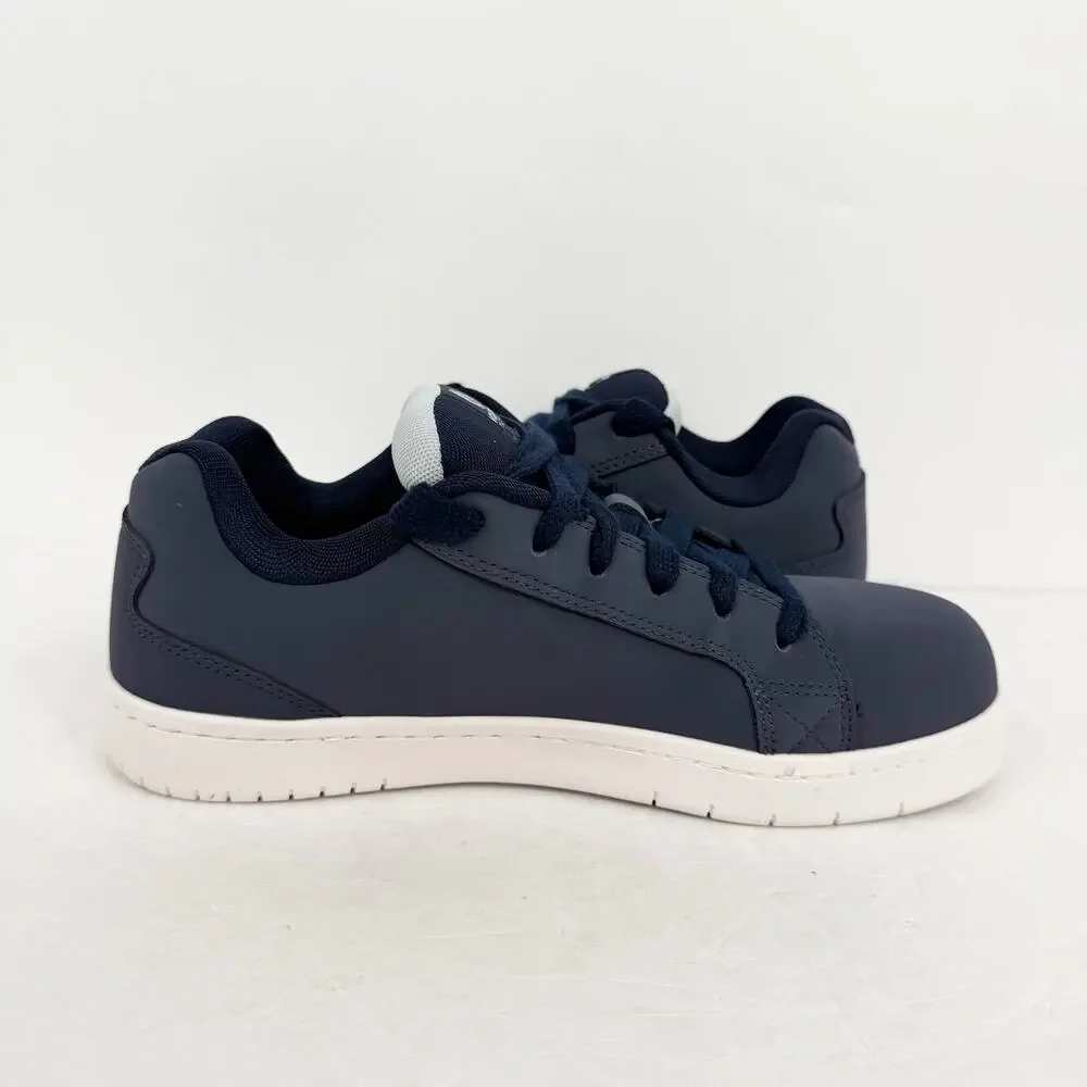 Volcom Mens Stone Comp Toe Work Shoes US 9.5 Navy Blue Leather EH SR NIB